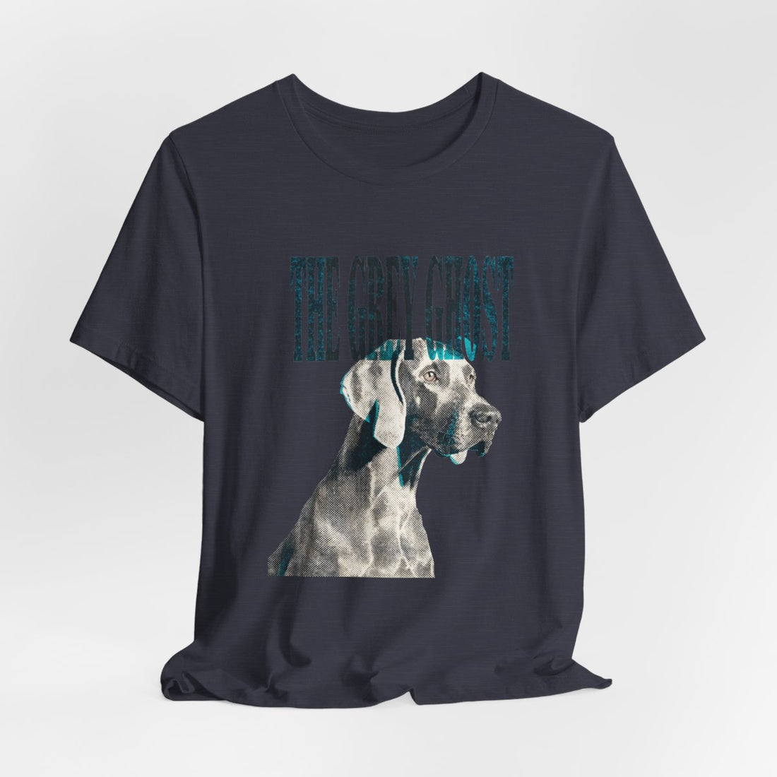 Heather Midnight Navy — Hanging | Weimaraner 'The Grey Ghost' Tee