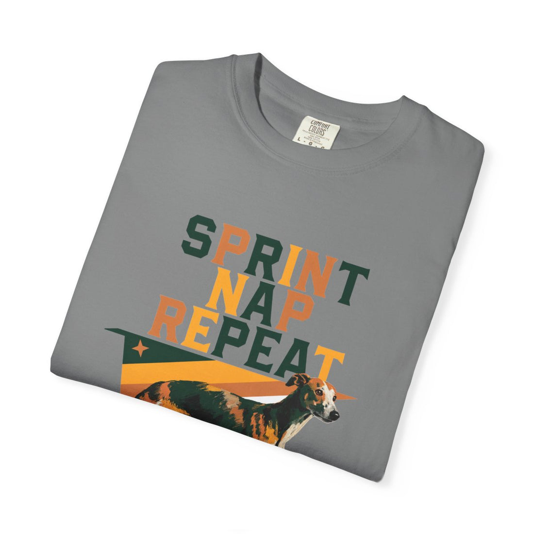 Grey — Folded | Whippet 'Sprint Nap Repeat' Garment-Dyed Tee