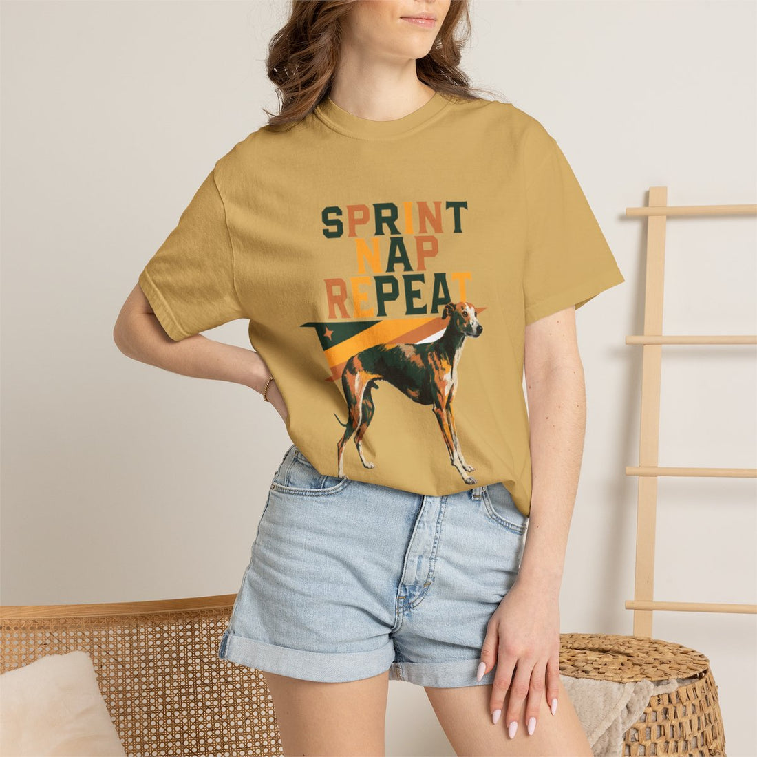 Mustard — Lifestyle | Whippet 'Sprint Nap Repeat' Garment-Dyed Tee