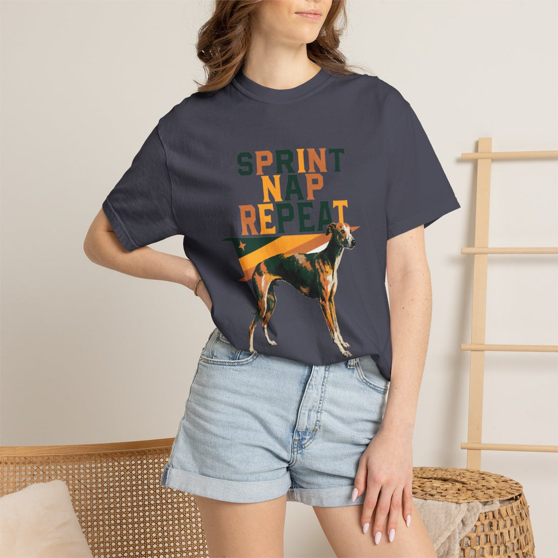 Navy — Lifestyle | Whippet 'Sprint Nap Repeat' Garment-Dyed Tee