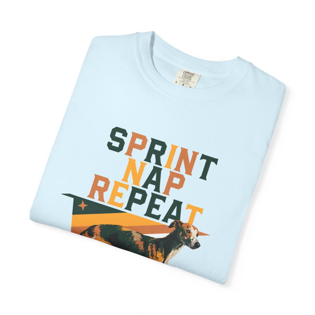 Chambray — Folded | Whippet 'Sprint Nap Repeat' Garment-Dyed Tee
