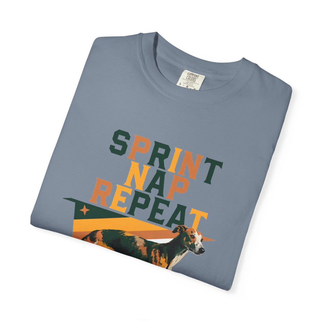 Blue Jean — Folded | Whippet 'Sprint Nap Repeat' Garment-Dyed Tee