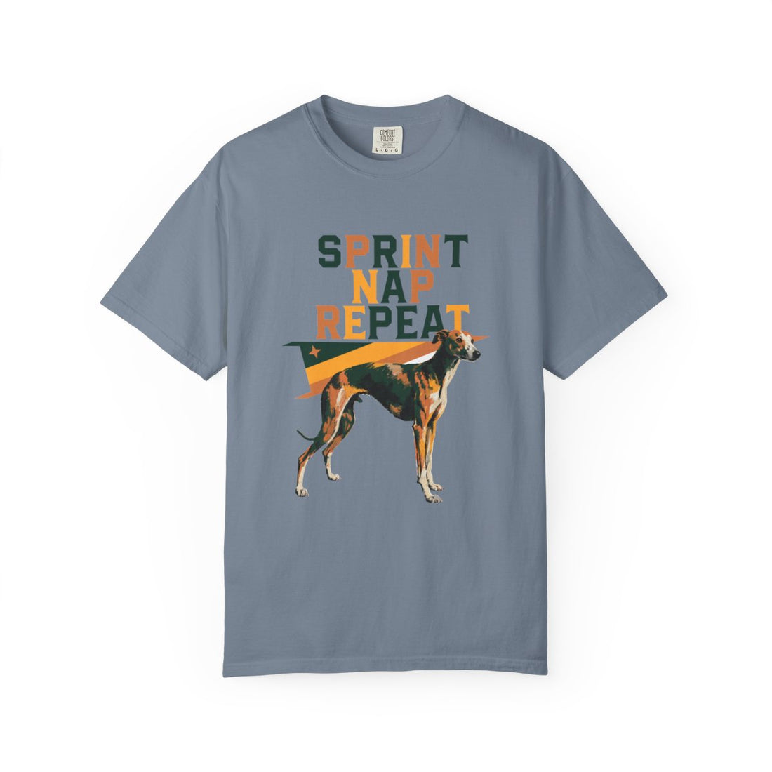 Blue Jean — Front | Whippet 'Sprint Nap Repeat' Garment-Dyed Tee