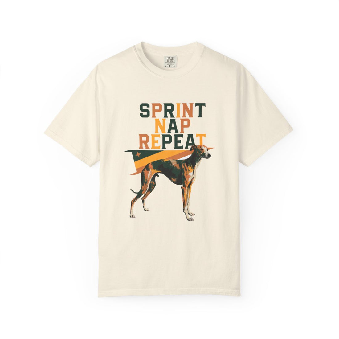 Ivory — Front | Whippet 'Sprint Nap Repeat' Garment-Dyed Tee