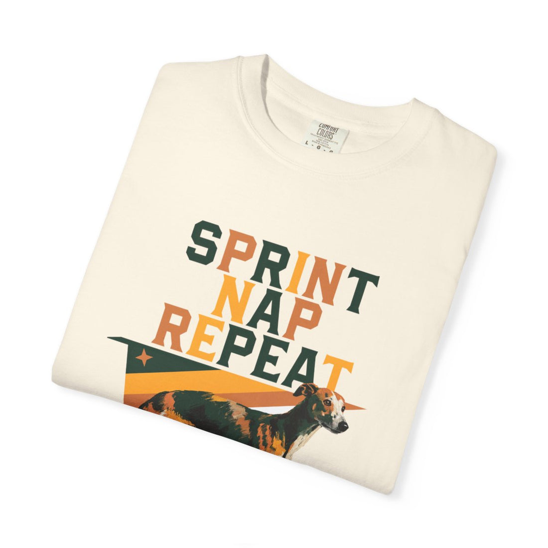 Ivory — Folded | Whippet 'Sprint Nap Repeat' Garment-Dyed Tee