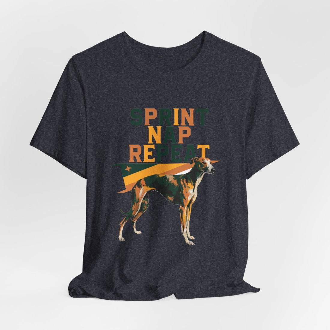 Heather Navy — Hanging | Whippet 'Sprint Nap Repeat' Tee