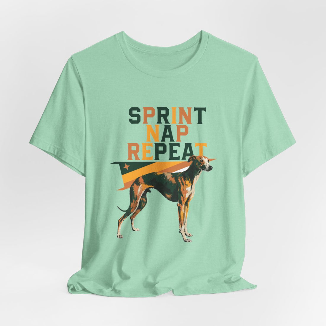 Heather Mint — Hanging | Whippet 'Sprint Nap Repeat' Tee