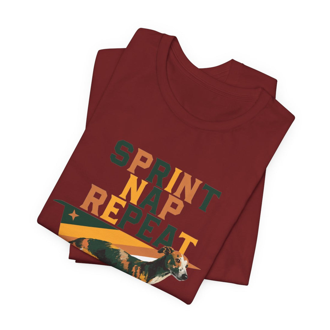 Cardinal — Folded | Whippet 'Sprint Nap Repeat' Tee