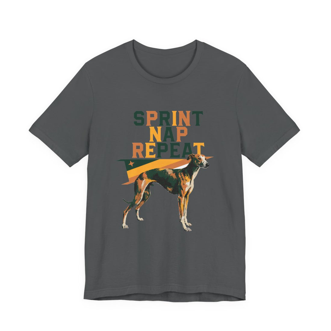 Asphalt — Front | Whippet 'Sprint Nap Repeat' Tee