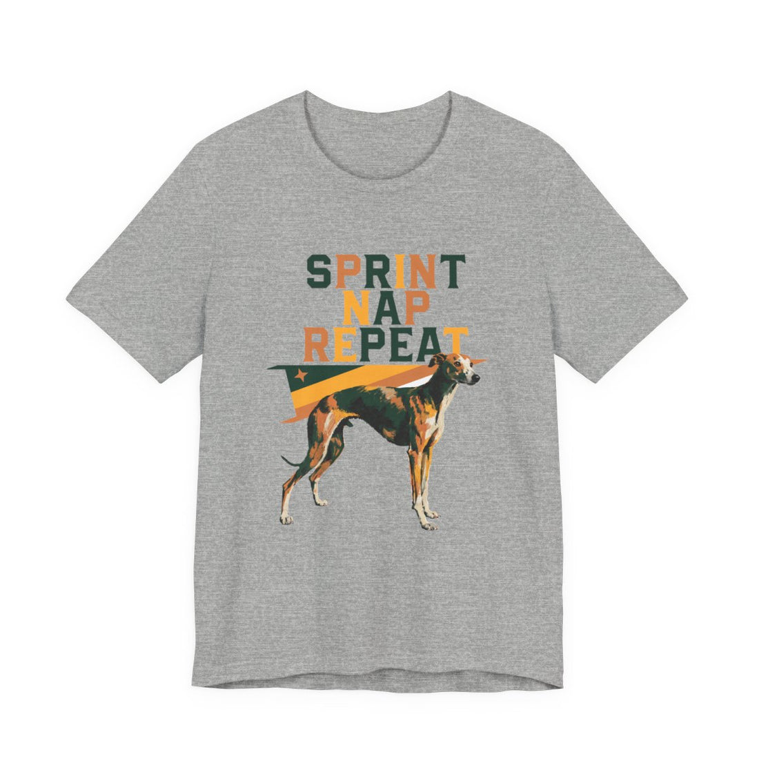 Athletic Heather — Front | Whippet 'Sprint Nap Repeat' Tee