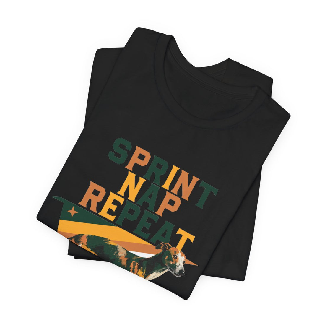 Black — Folded | Whippet 'Sprint Nap Repeat' Tee