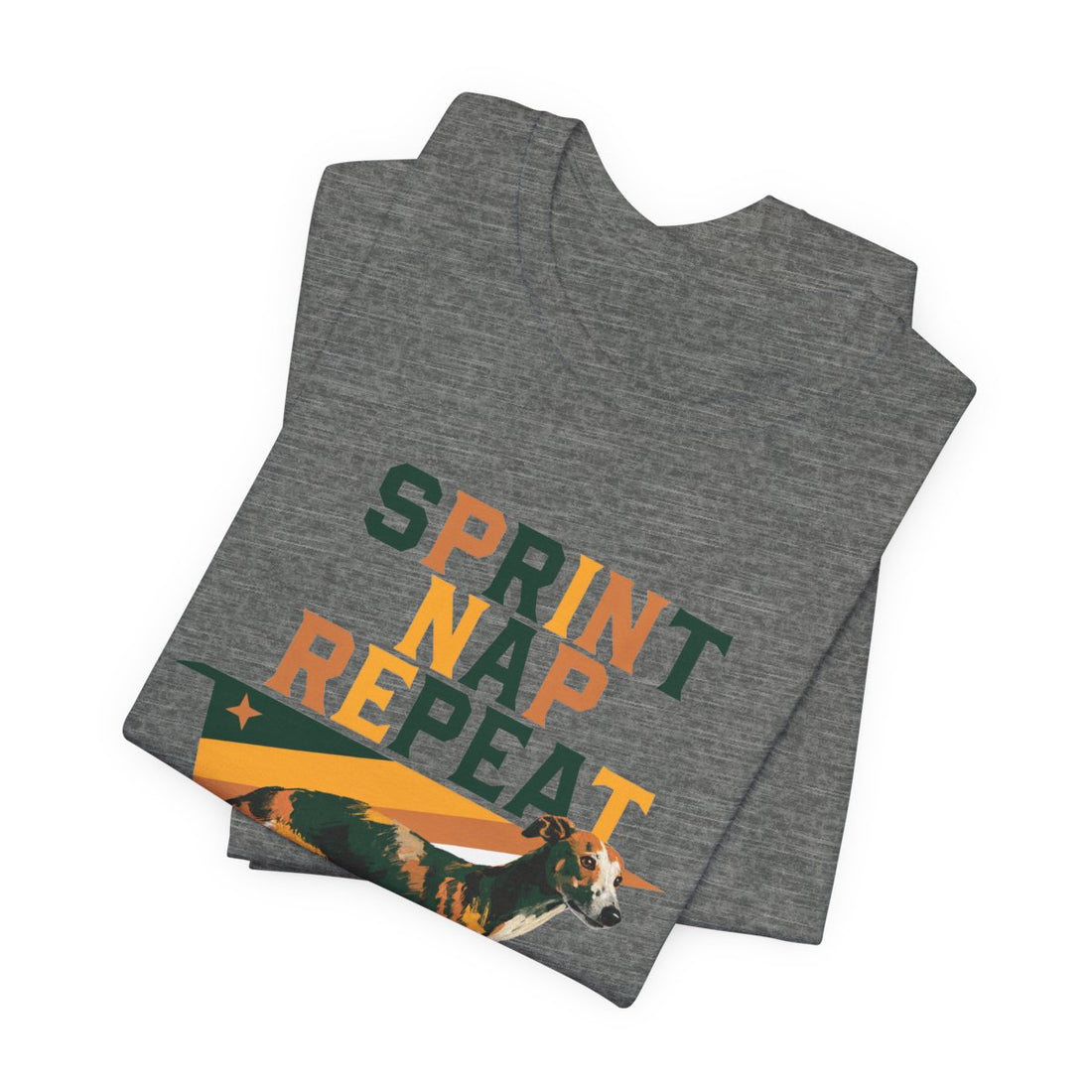 Deep Heather — Folded | Whippet 'Sprint Nap Repeat' Tee