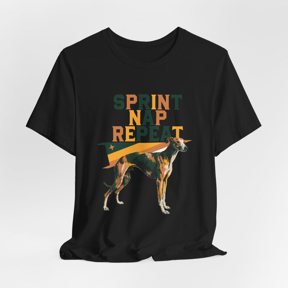 Black — Hanging | Whippet 'Sprint Nap Repeat' Tee