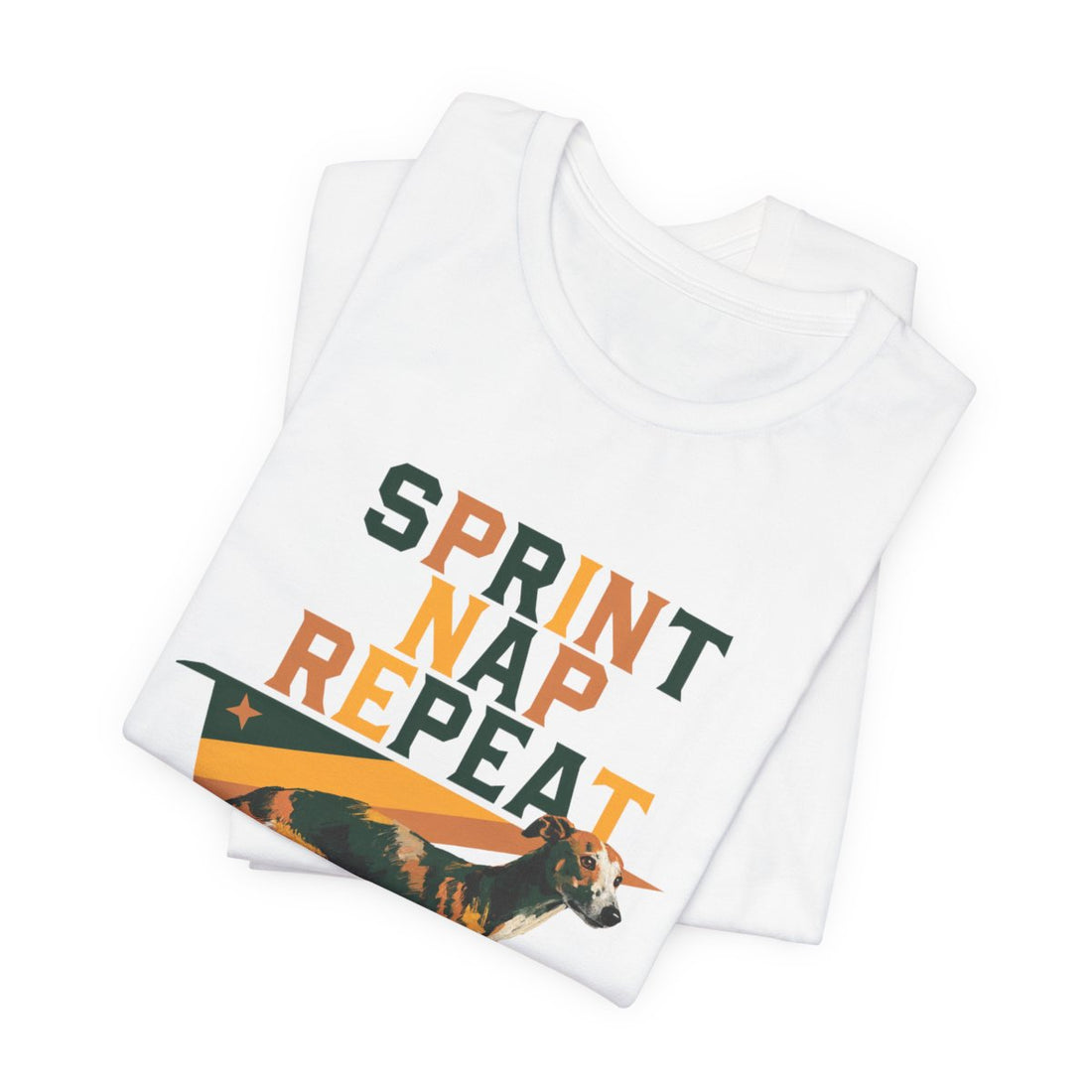 White — Folded | Whippet 'Sprint Nap Repeat' Tee
