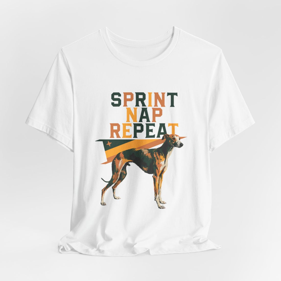White — Hanging | Whippet 'Sprint Nap Repeat' Tee