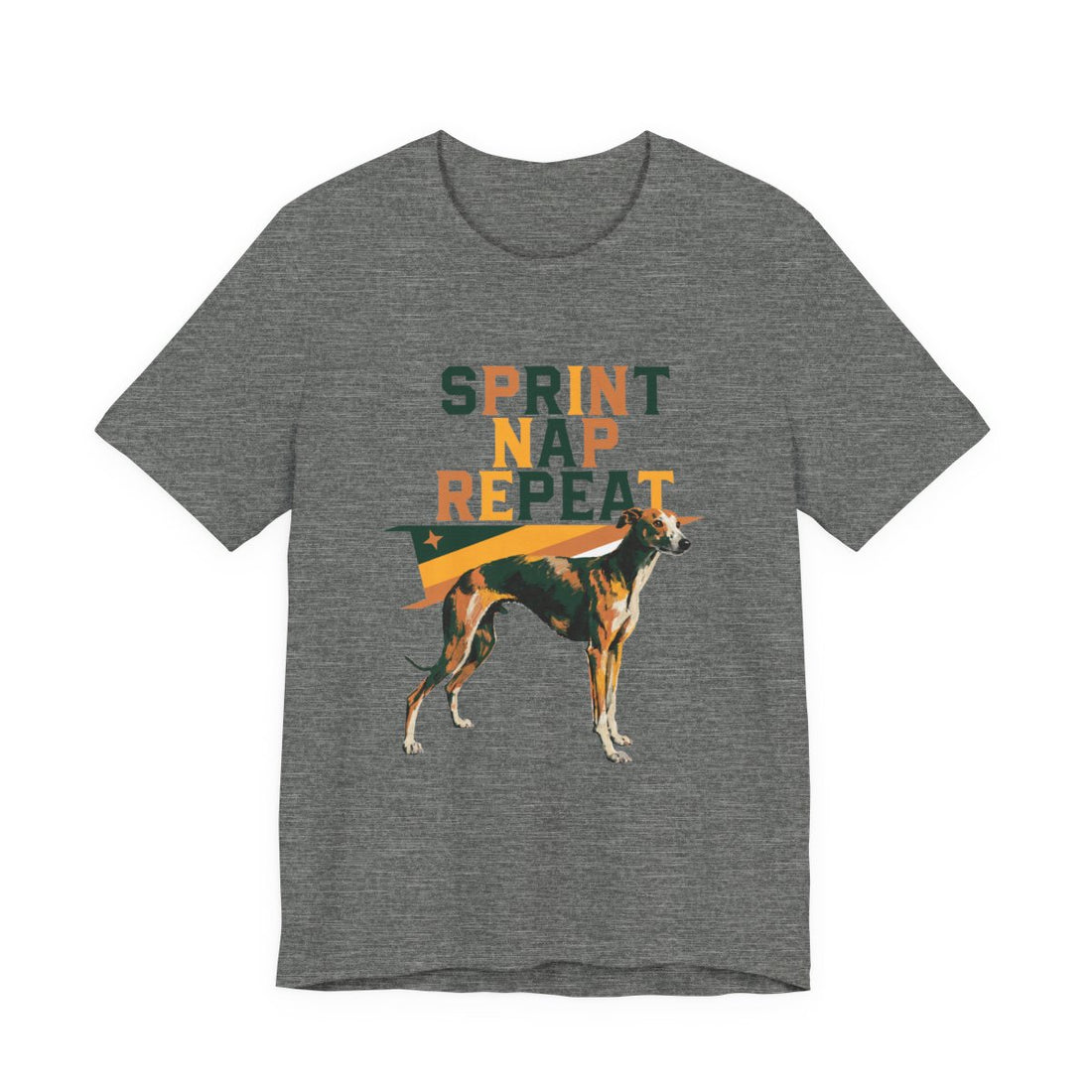 Deep Heather — Front | Whippet 'Sprint Nap Repeat' Tee
