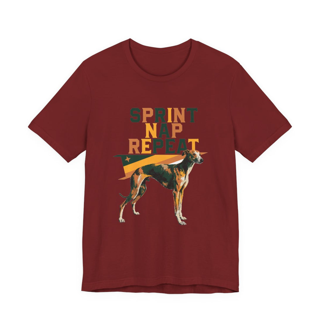 Cardinal — Front | Whippet 'Sprint Nap Repeat' Tee