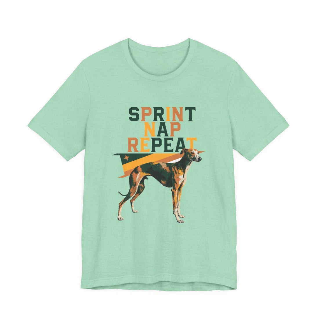 Heather Mint — Front | Whippet 'Sprint Nap Repeat' Tee