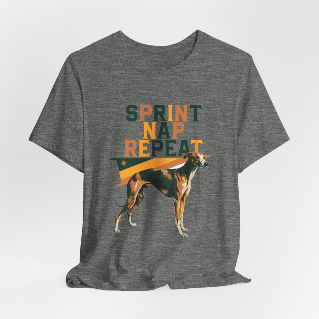 Deep Heather — Hanging | Whippet 'Sprint Nap Repeat' Tee