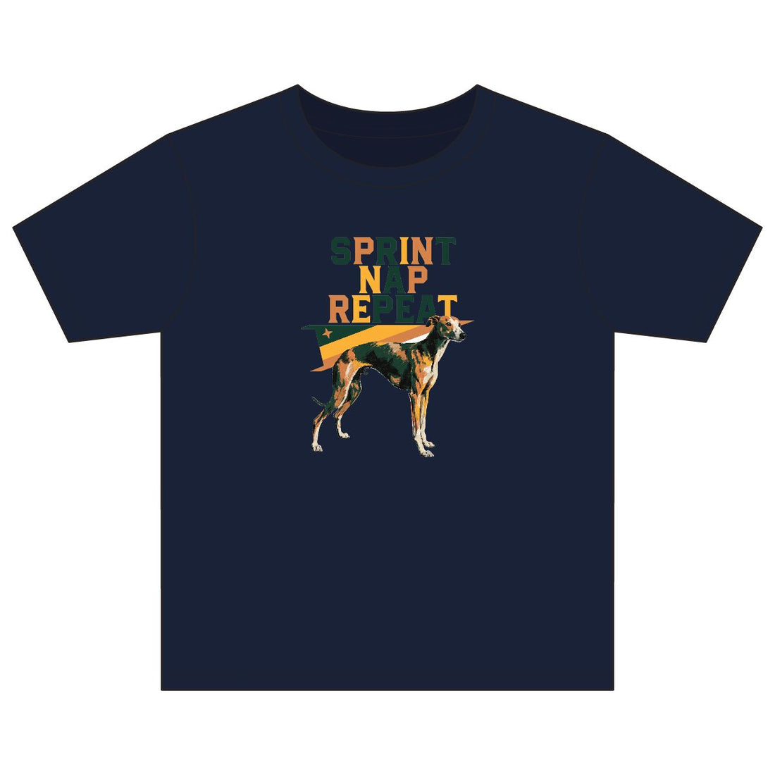 Navy — Front | Whippet 'Sprint Nap Repeat' Youth Tee