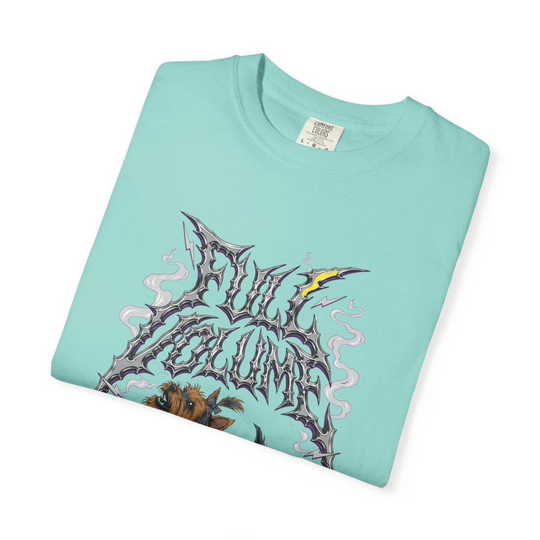 Chalky Mint — Folded | Yorkshire Terrier 'Full Volume' Garment-Dyed Tee