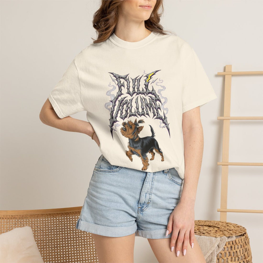 Ivory — Lifestyle | Yorkshire Terrier 'Full Volume' Garment-Dyed Tee