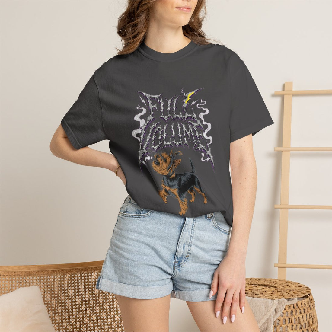 Graphite — Lifestyle | Yorkshire Terrier 'Full Volume' Garment-Dyed Tee