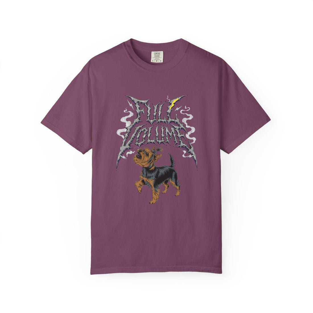 Berry — Front | Yorkshire Terrier 'Full Volume' Garment-Dyed Tee