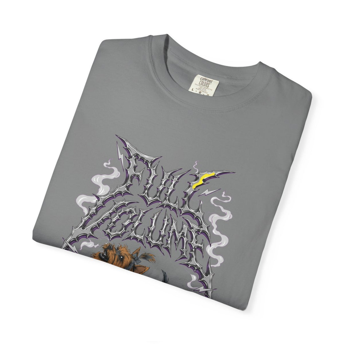 Grey — Folded | Yorkshire Terrier 'Full Volume' Garment-Dyed Tee