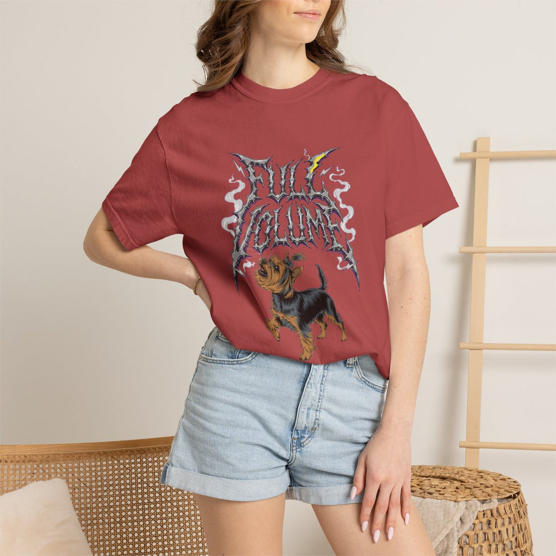Crimson — Lifestyle | Yorkshire Terrier 'Full Volume' Garment-Dyed Tee