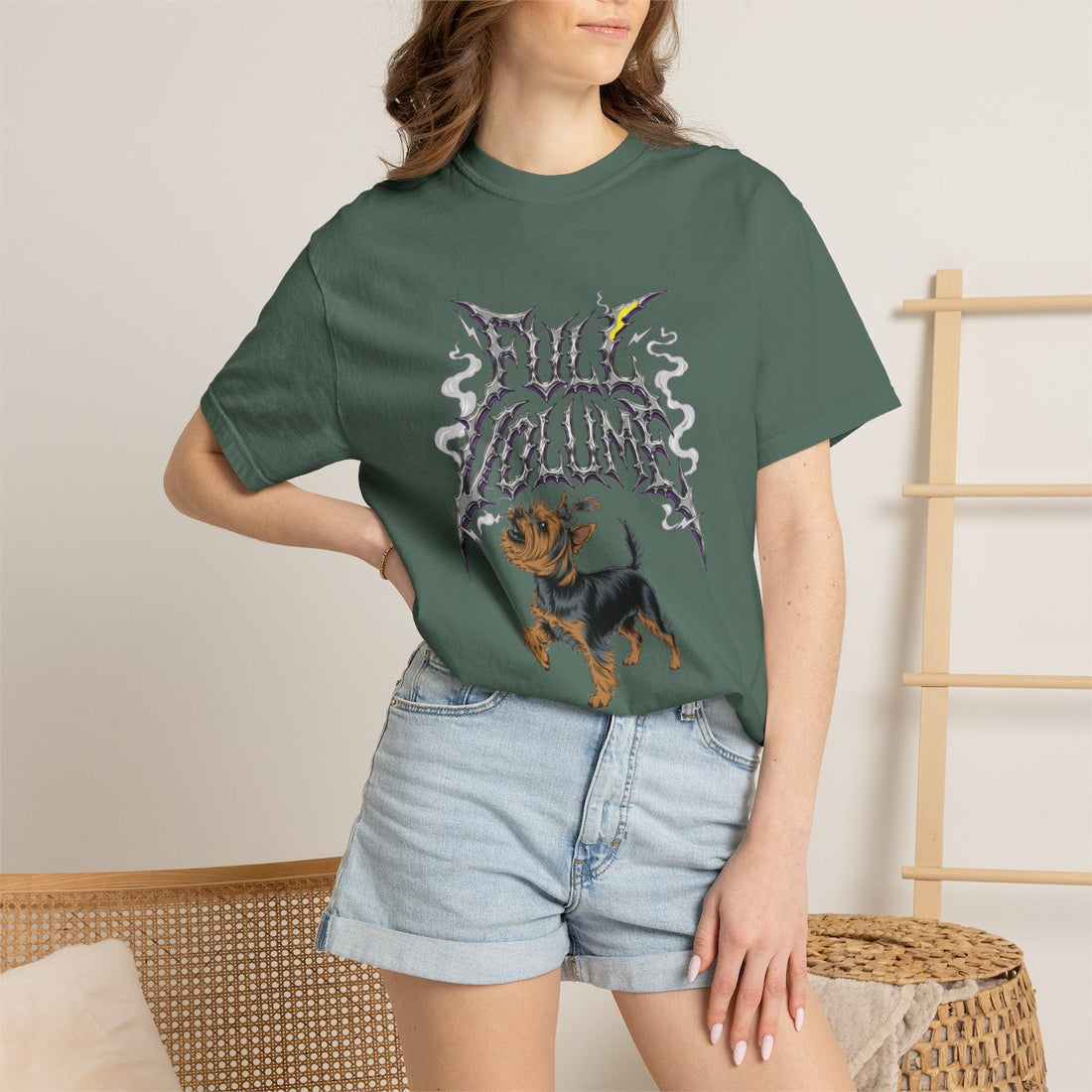 Blue Spruce — Lifestyle | Yorkshire Terrier 'Full Volume' Garment-Dyed Tee