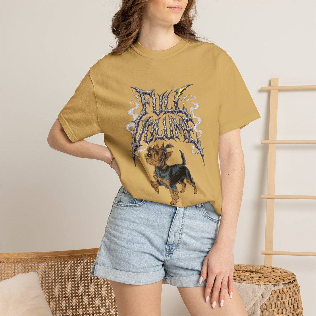 Mustard — Lifestyle | Yorkshire Terrier 'Full Volume' Garment-Dyed Tee