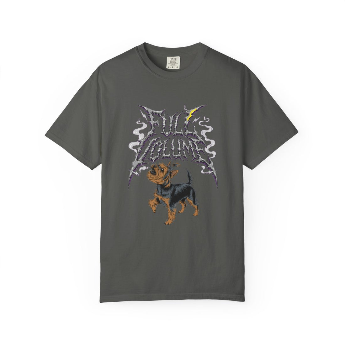 Pepper — Front | Yorkshire Terrier 'Full Volume' Garment-Dyed Tee
