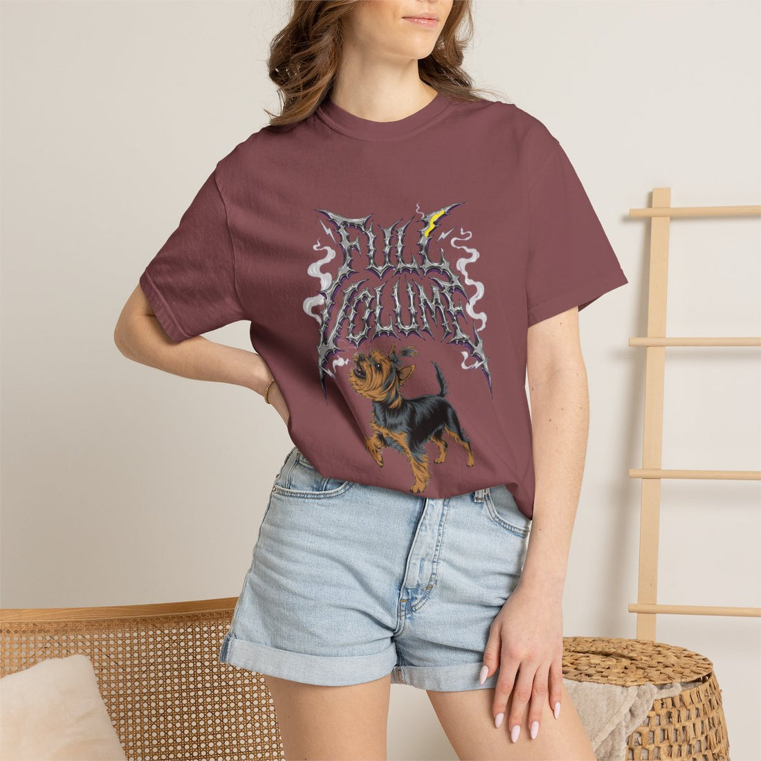 Brick — Lifestyle | Yorkshire Terrier 'Full Volume' Garment-Dyed Tee