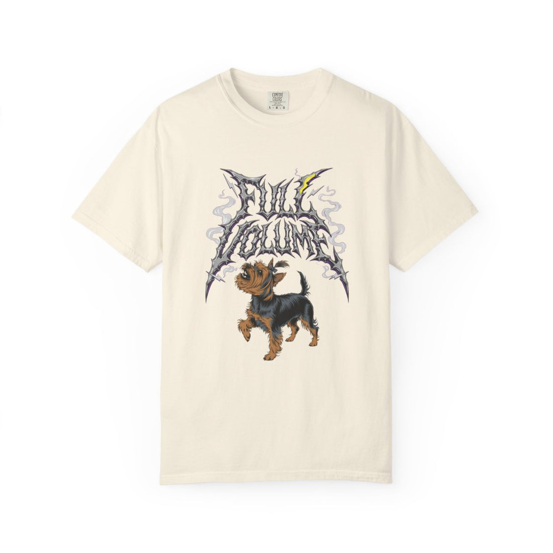 Ivory — Front | Yorkshire Terrier 'Full Volume' Garment-Dyed Tee