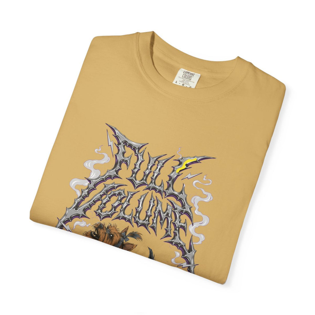 Mustard — Folded | Yorkshire Terrier 'Full Volume' Garment-Dyed Tee