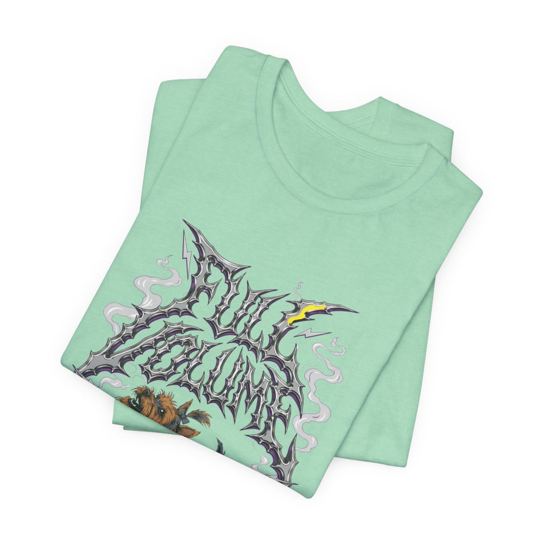 Heather Mint — Folded | Yorkshire Terrier 'Full Volume' Tee