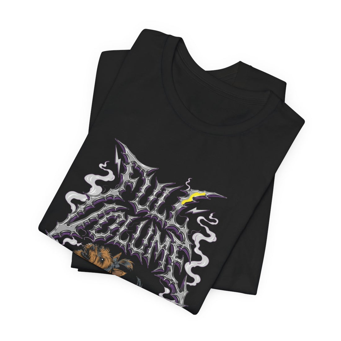 Black — Folded | Yorkshire Terrier 'Full Volume' Tee