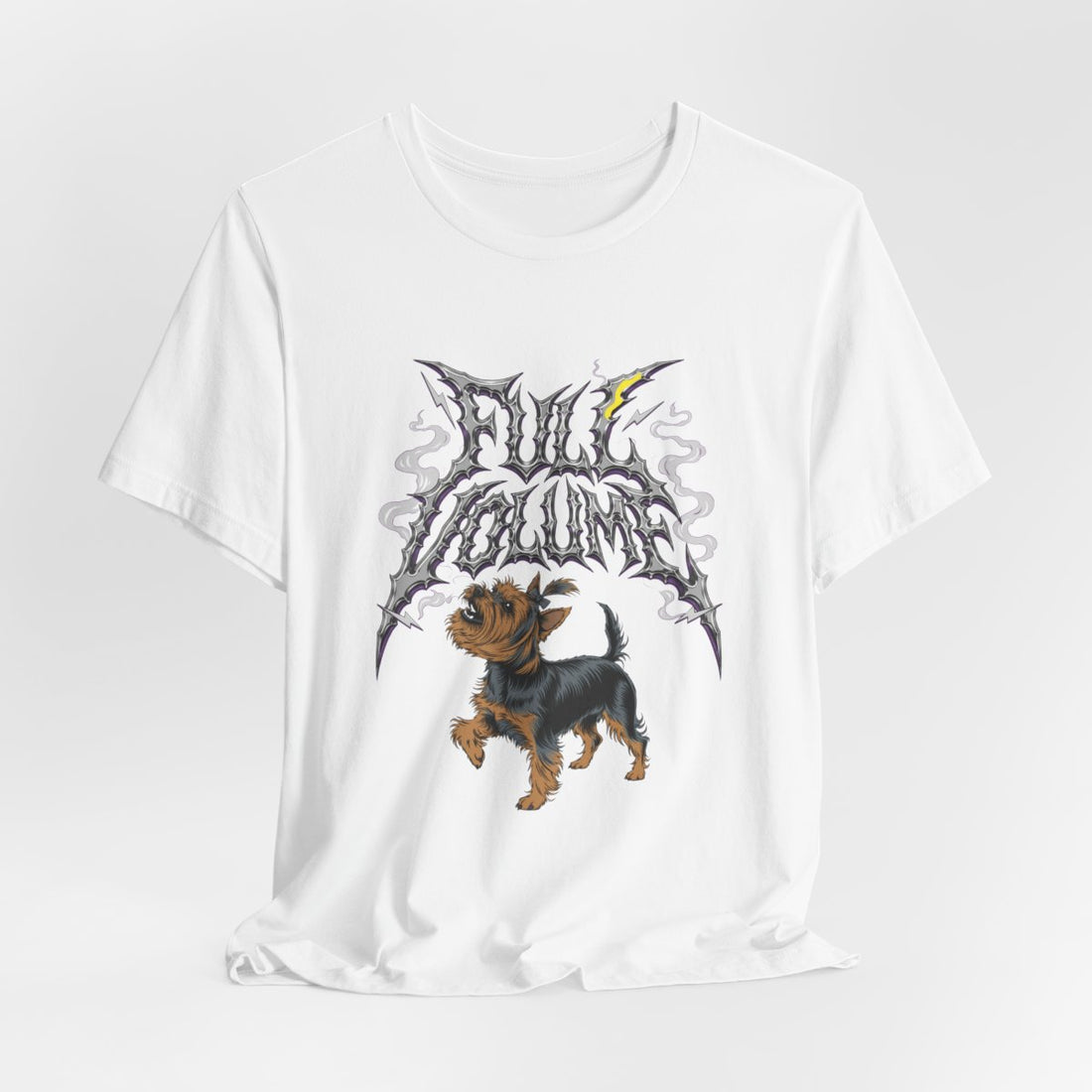 White — Hanging | Yorkshire Terrier 'Full Volume' Tee