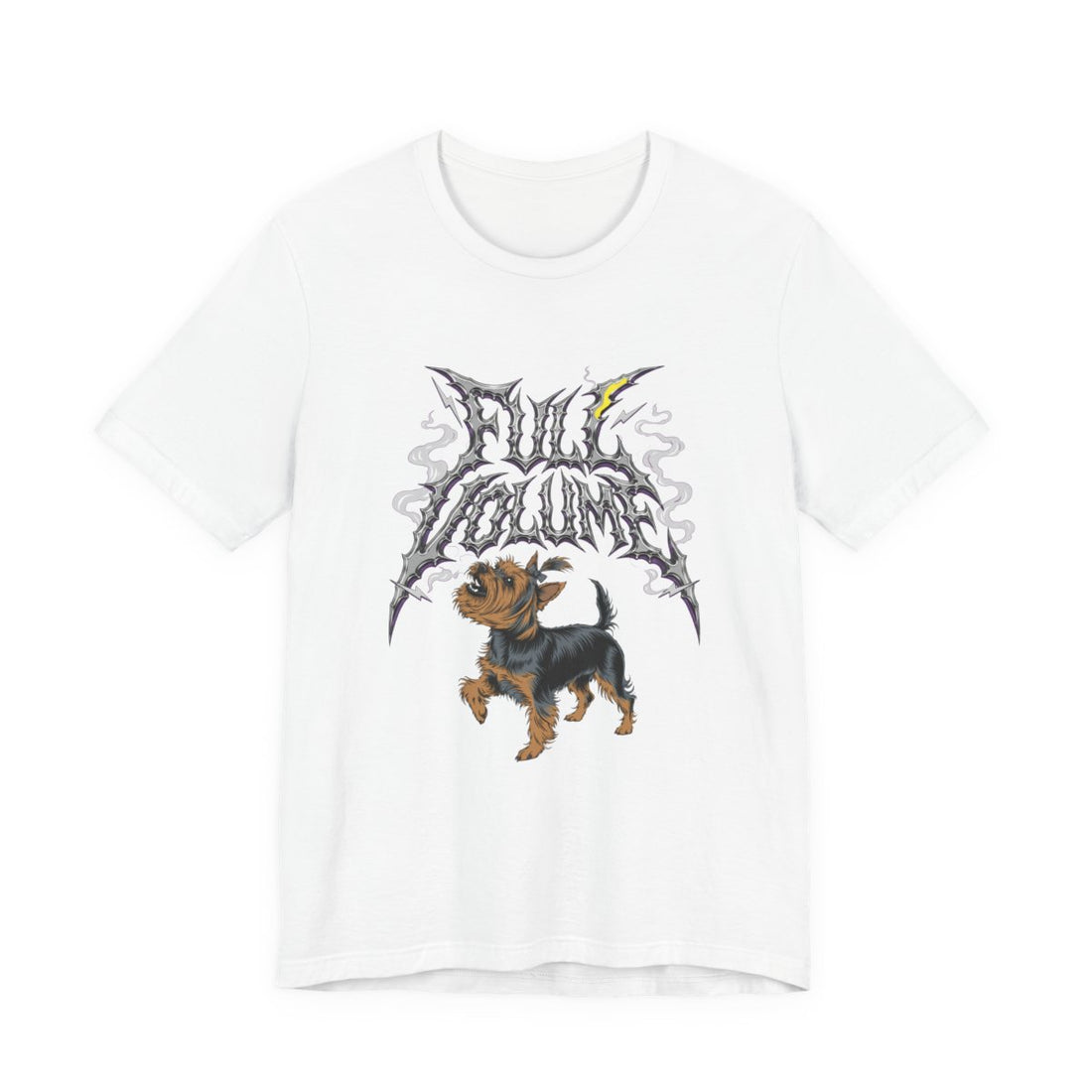 White — Front | Yorkshire Terrier 'Full Volume' Tee