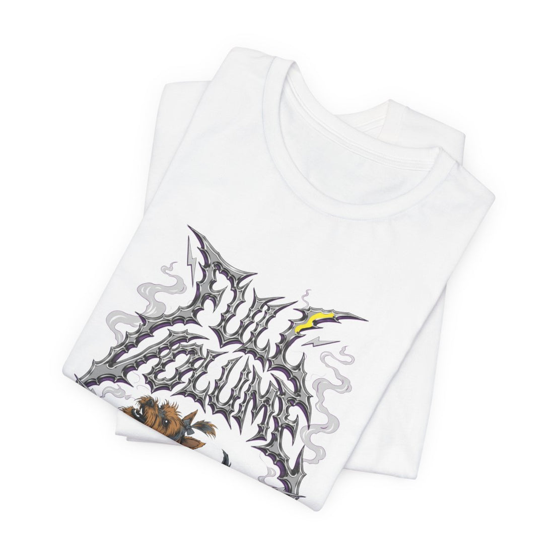 White — Folded | Yorkshire Terrier 'Full Volume' Tee