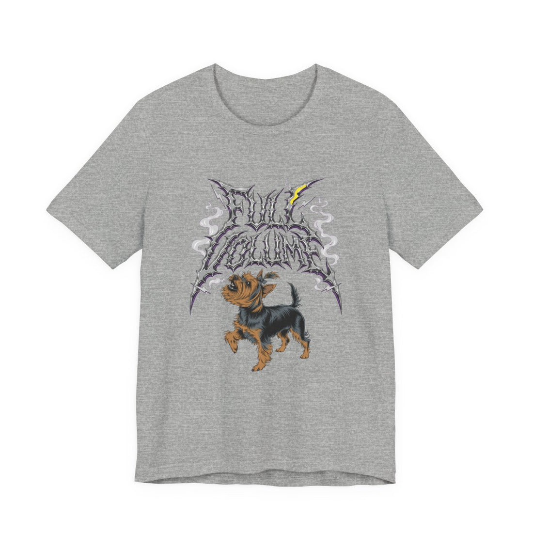 Athletic Heather — Front | Yorkshire Terrier 'Full Volume' Tee
