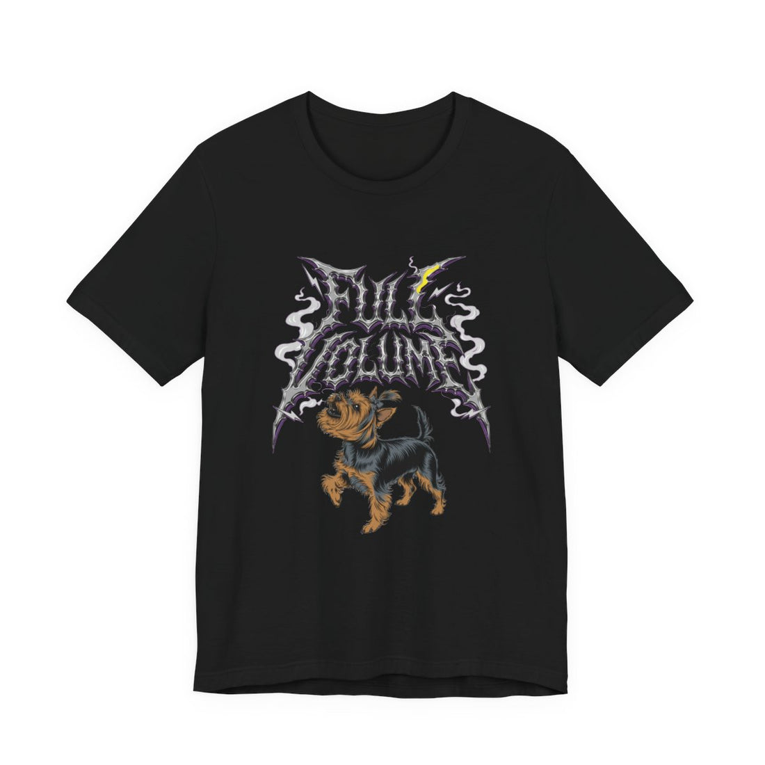 Black — Front | Yorkshire Terrier 'Full Volume' Tee