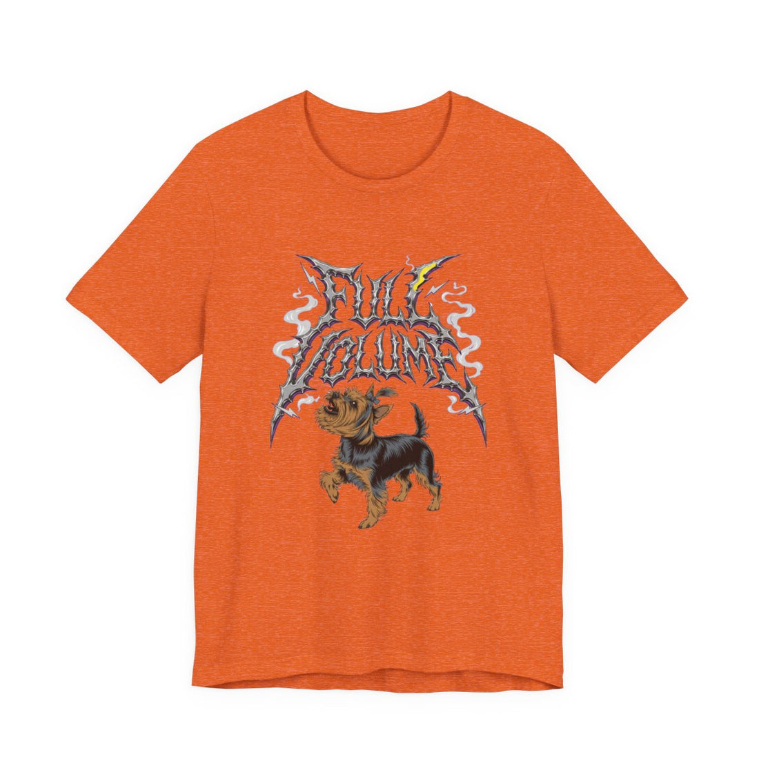 Heather Orange — Front | Yorkshire Terrier 'Full Volume' Tee