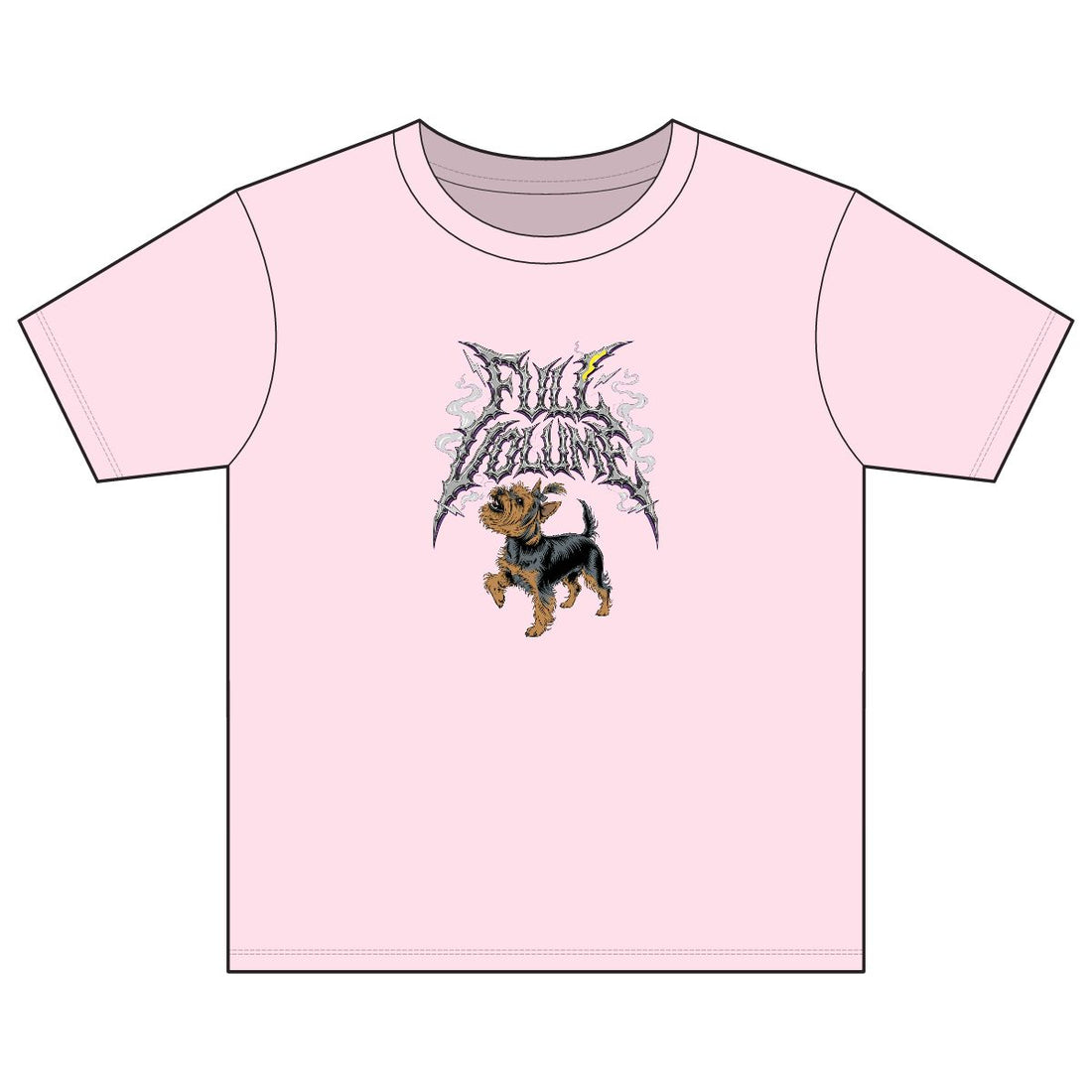 Light Pink — Front | Yorkshire Terrier 'Full Volume' Youth Tee