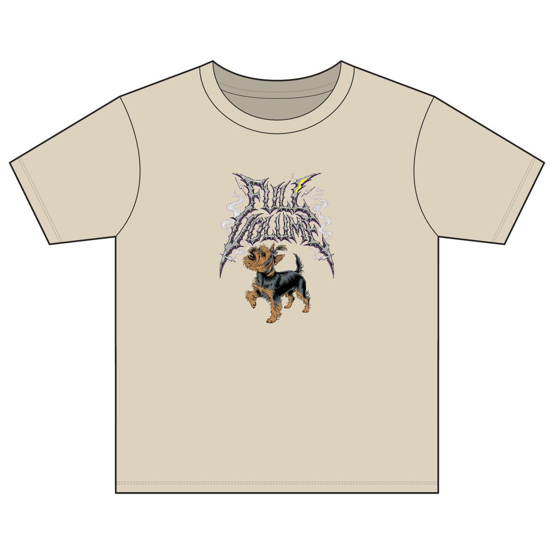Sand — Front | Yorkshire Terrier 'Full Volume' Youth Tee