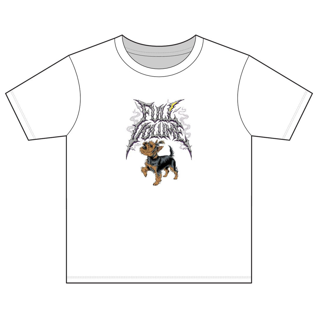 White — Front | Yorkshire Terrier 'Full Volume' Youth Tee