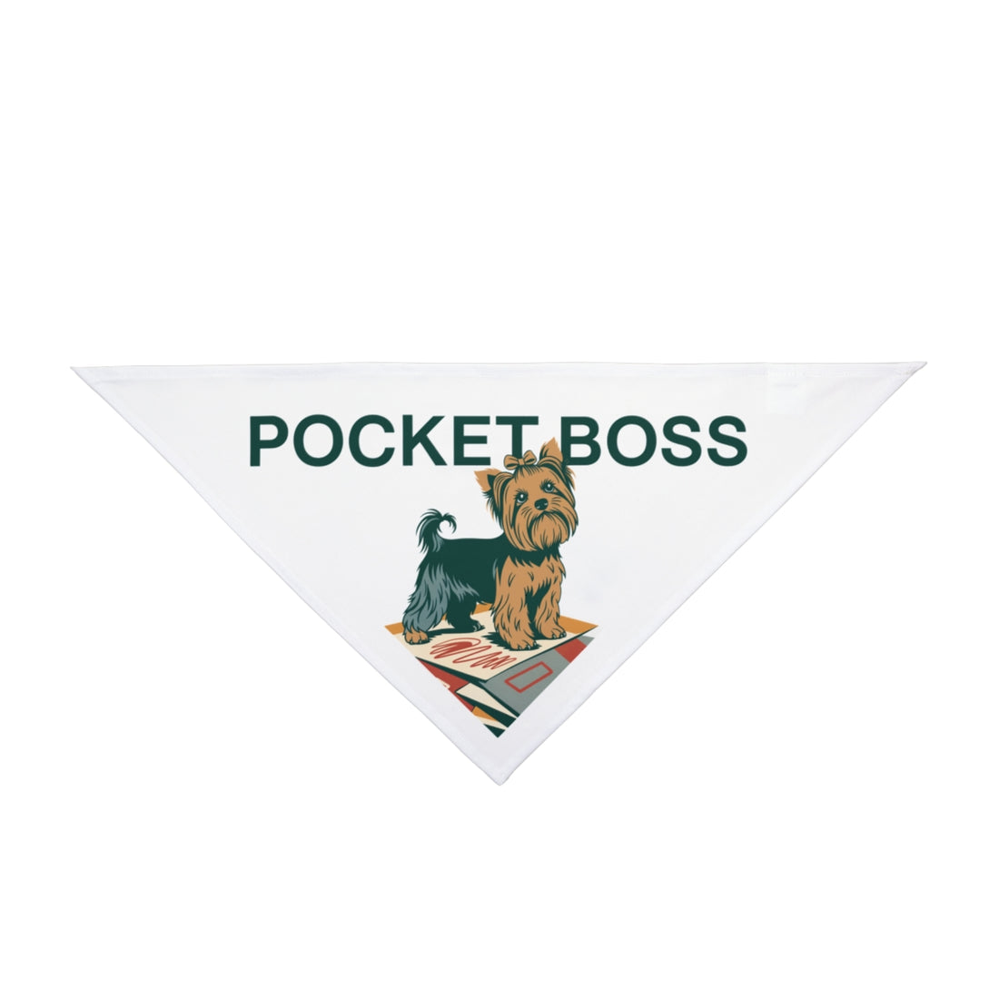 27" × 13" — Front | Yorkshire Terrier Pocket Boss Bandana
